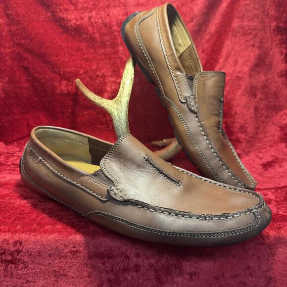 Men\'s Brown Leather Loafers Slip-Ons by Clarks main image 8